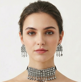 Luxe Geometric Diamond Collection - Matched Earring & Necklace Set