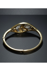 Golden Leaf Mother-of-Pearl Crystal Bracelet