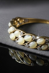 Golden Vine Mother-of-Pearl Crystal Bracelet