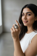 Serene Muse Face Ring