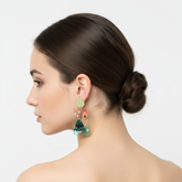 Christmas Tree Holiday Earrings – Festive Winter Theme Handmade Dangle Jewelry