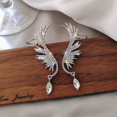 Celestial Wing Crystal Drop Earrings