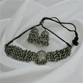 Noor Ghungroo Oxidized Choker Set