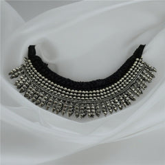 Heritage Oxidized Silver Tribal Choker Jewelry Set
