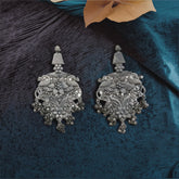 Oxidized Silver-Plated Jhumka Earrings