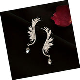 Celestial Wing Crystal Drop Earrings