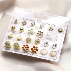 Golden Glow 16-Pair Stud Collection