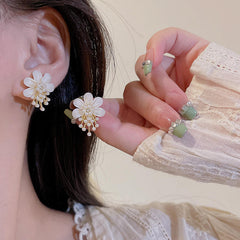 Pearl Bloom Floral Drop Earrings