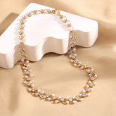 Pearl Blossom Crystal Choker Necklace