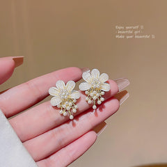 Pearl Bloom Floral Drop Earrings