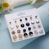 Midnight Luxe 16-Pair Stud Collection
