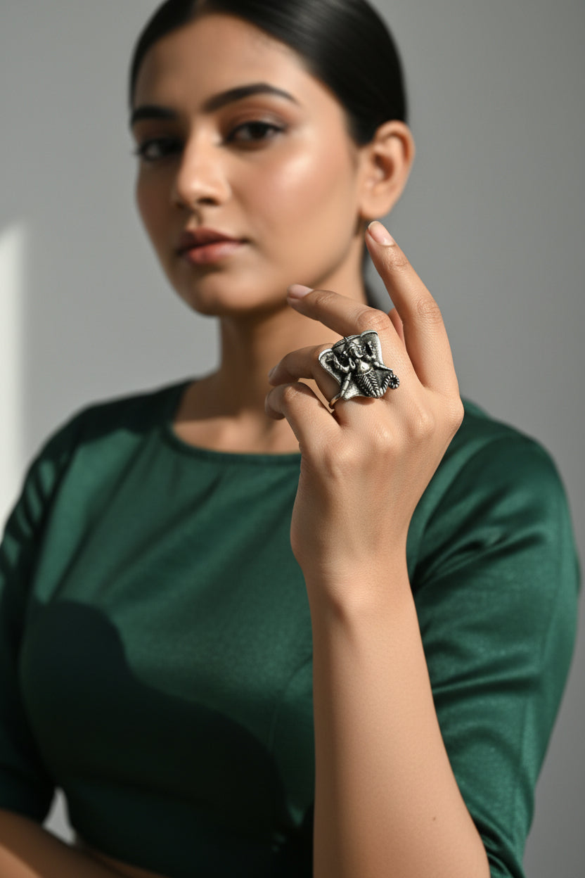 Vighnaharta Ganesh Statement Ring