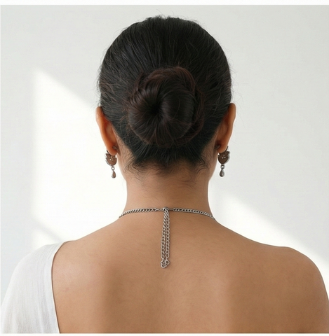 Handcrafted Pink Floral Oxidised Jewellery Set – Elegant Necklace & Earrings for Women