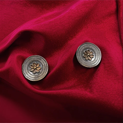 Oxidized Silver-Plated Tribal Necklace Set with Earrings