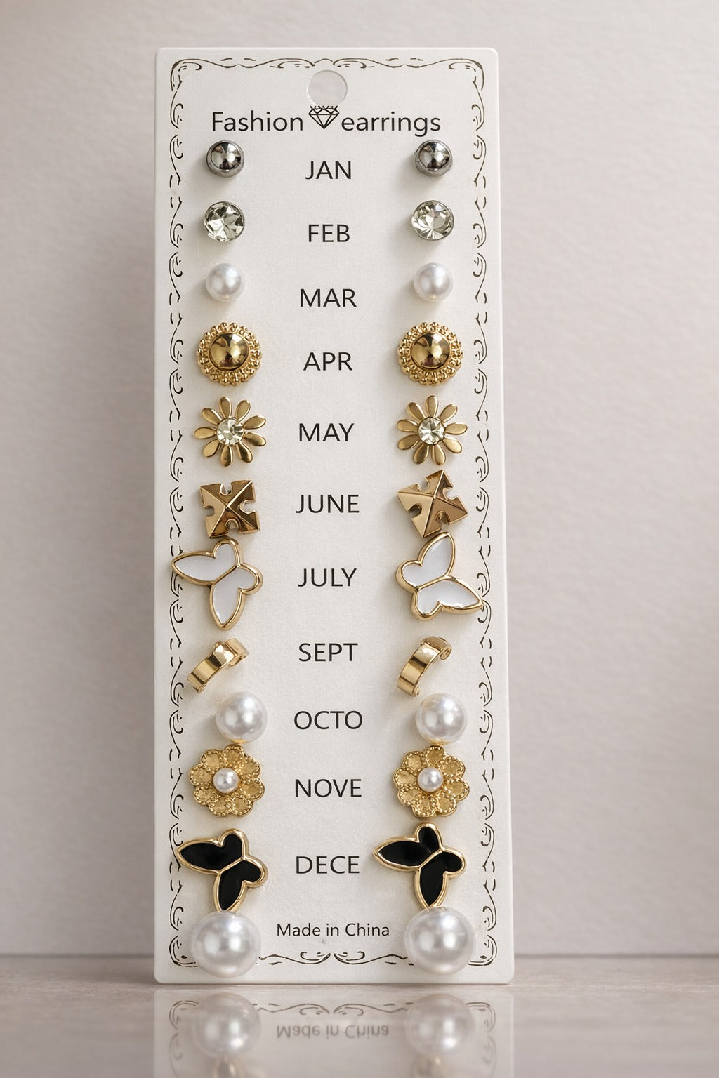 Celeste 12-Month Charm Stud Set