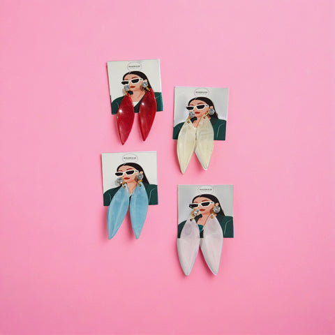 Trendy Long Leaf Drop Earrings Combo