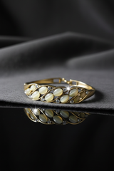 Golden Vine Mother-of-Pearl Crystal Bracelet