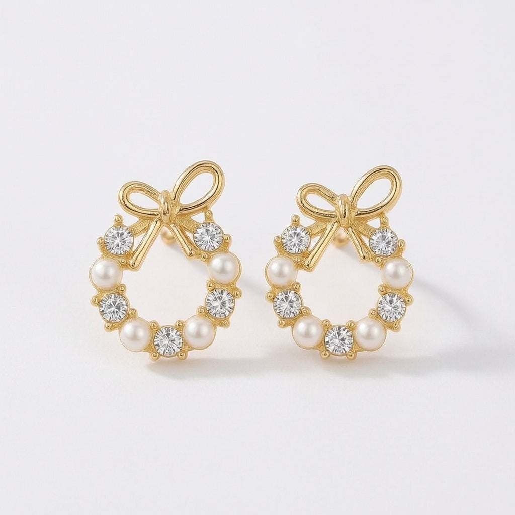 Dazzle21 Attractive Pearl Earring with Pendant | Korean Rarring Pearl Plastic Earring Set, Plug Earring