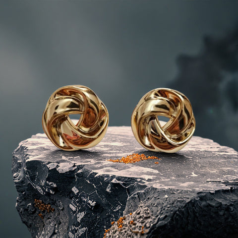 Classic Twisted Knot Earrings – Elegant Gold Finish