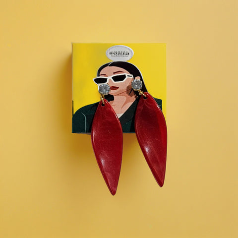 Trendy Long Leaf Drop Earrings Combo