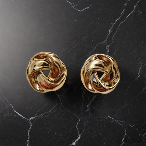 Classic Twisted Knot Earrings – Elegant Gold Finish