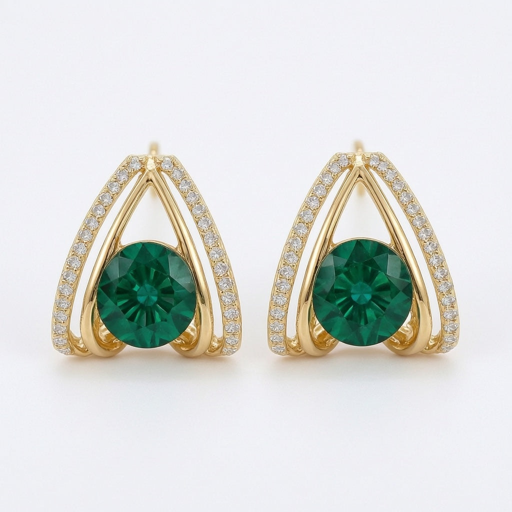 Dazzle21 Pack of 3 Korean Stylish Gold Stone Studs Tops Earrings Women Girls Light Weight Crystal, Cubic Zirconia, Pearl Alloy, Brass, Stone Drops & Danglers, Earring Set, Hoop Earring, Rhinestone Studs, Stud Earring