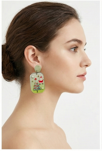 Festive Santa & Tree Statement Earrings