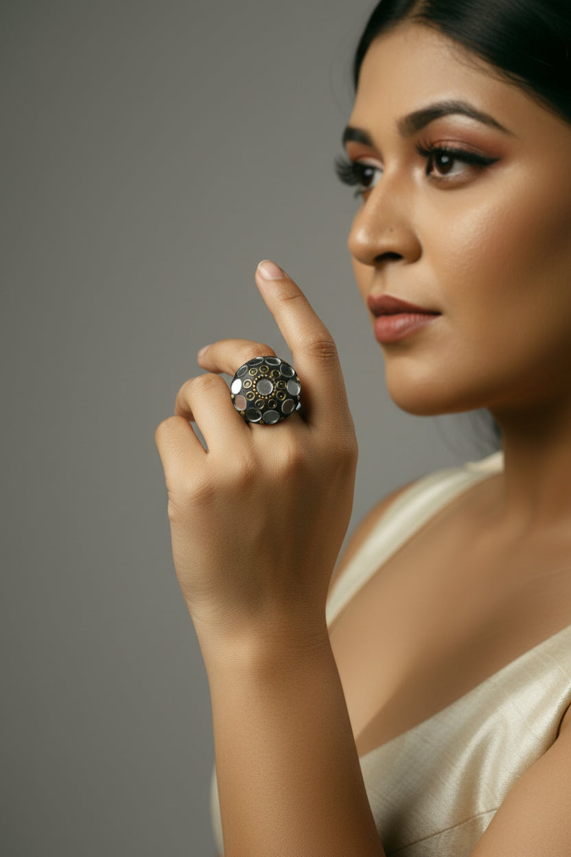Celestial Mirror Disc Ring