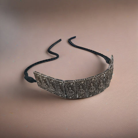 Oxidized Silver-Plated Laxmi Maa Necklace