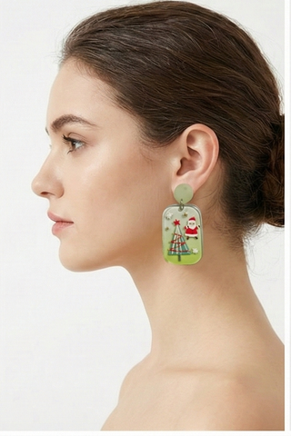 Festive Santa & Tree Statement Earrings