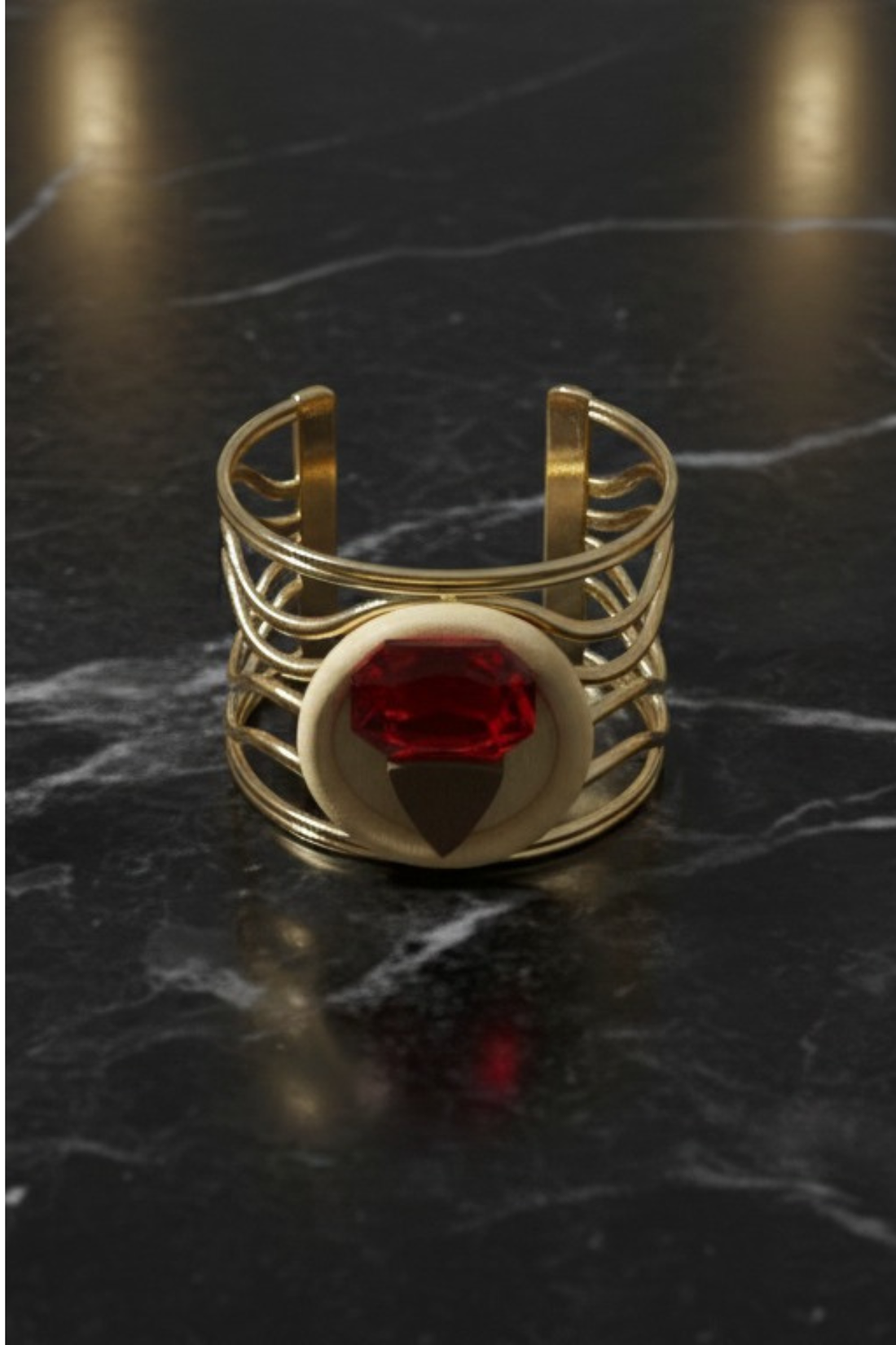 Crimson Muse Sculptural Bangle