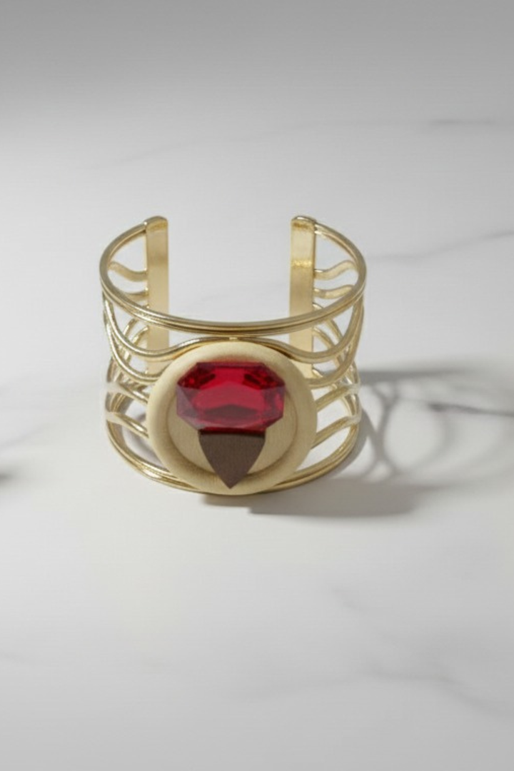 Crimson Muse Sculptural Bangle