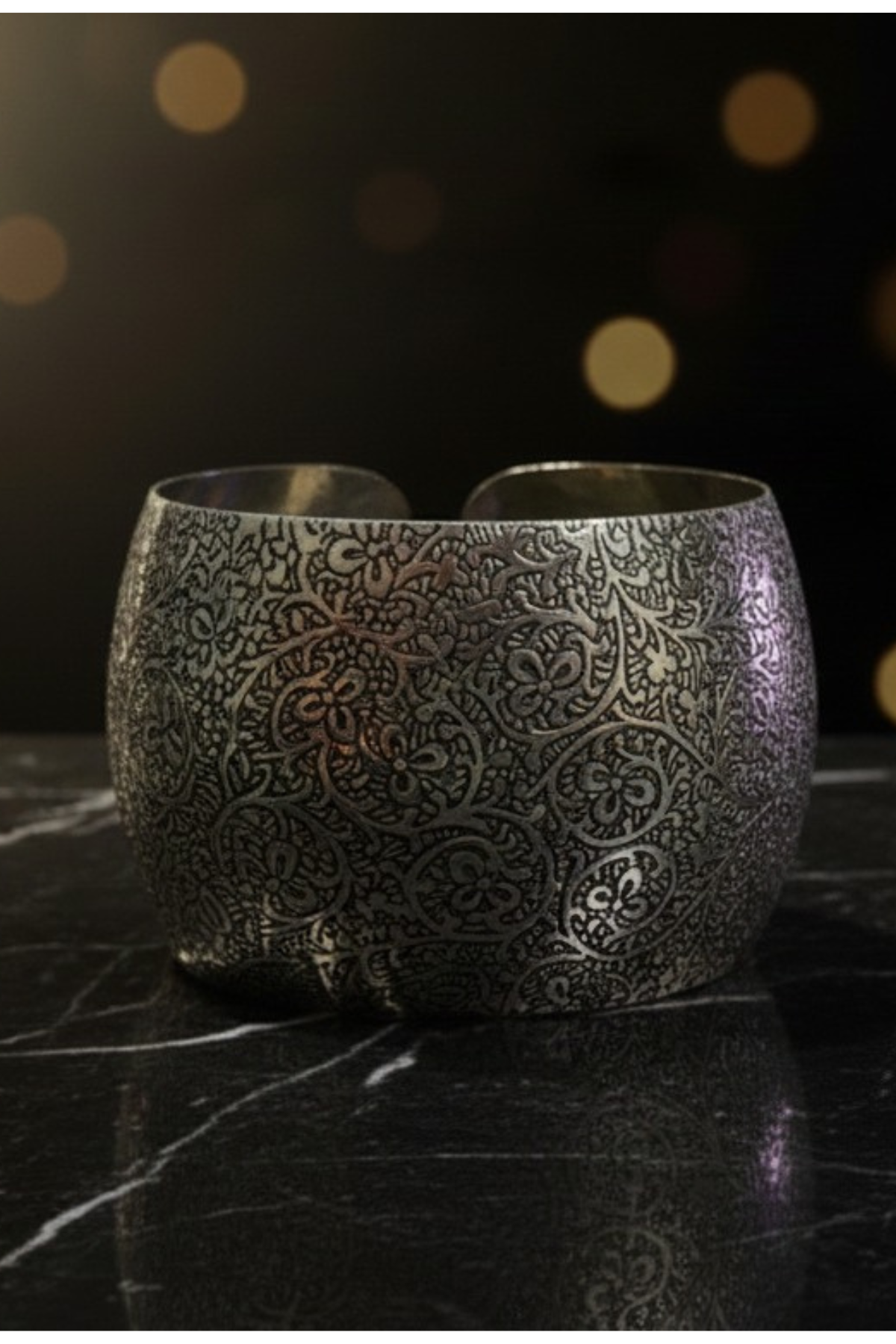 Midnight Filigree Cuff Bangle