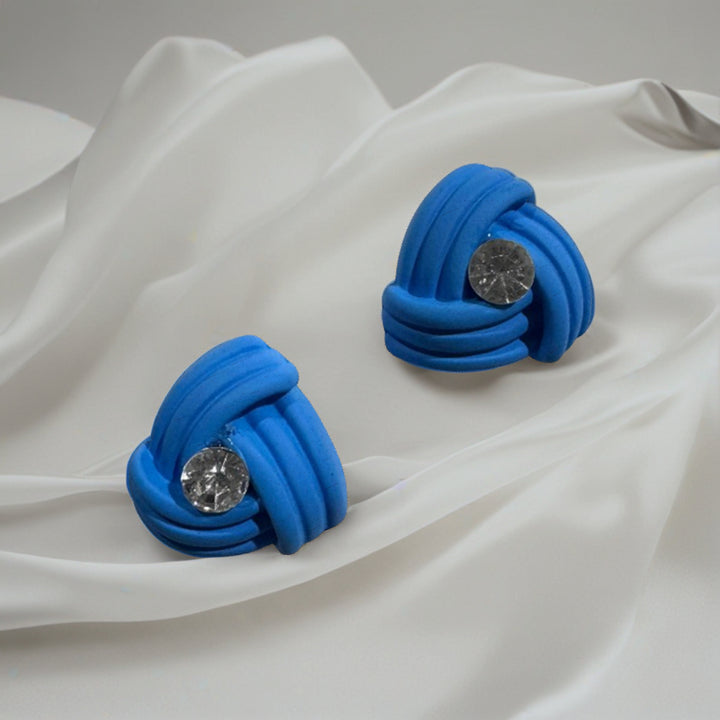 Modern Art Deco Style Stud Earrings