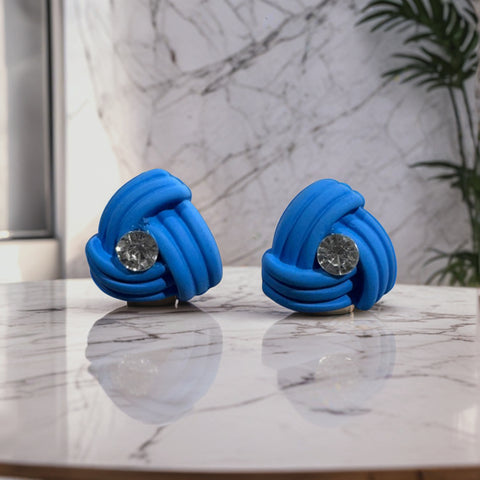 Modern Art Deco Style Stud Earrings