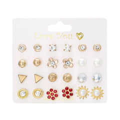 Golden Glow 16-Pair Stud Collection