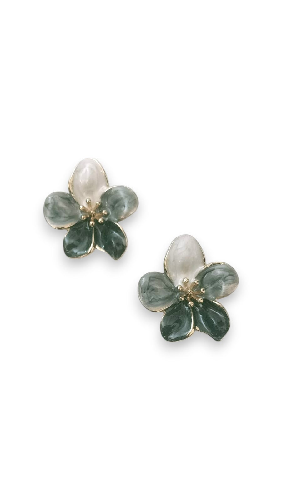 Floral Enamel Work Handcrafted Delicate Flower Stud Earrings