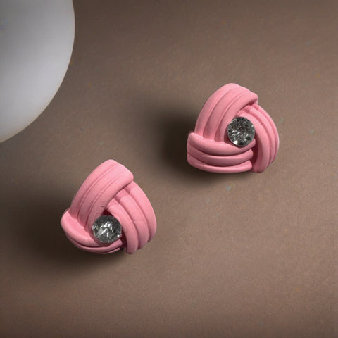 Modern Art Deco Style Stud Earrings