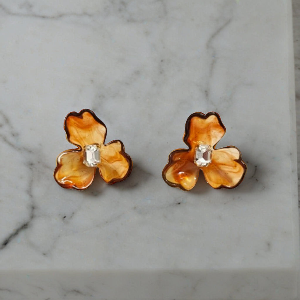 Elegant Floral Stud Earrings for Women & Girls