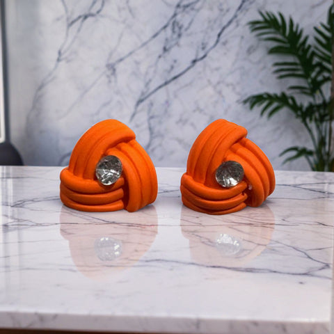 Modern Art Deco Style Stud Earrings