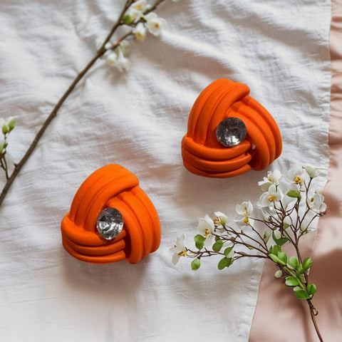 Modern Art Deco Style Stud Earrings