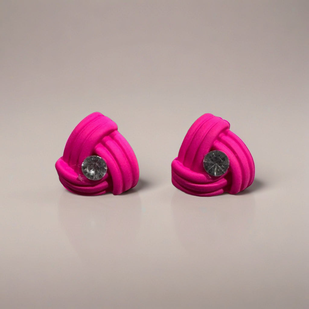 Modern Art Deco Style Stud Earrings