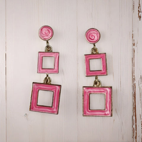 Trendy Geometric Square Drop Earrings