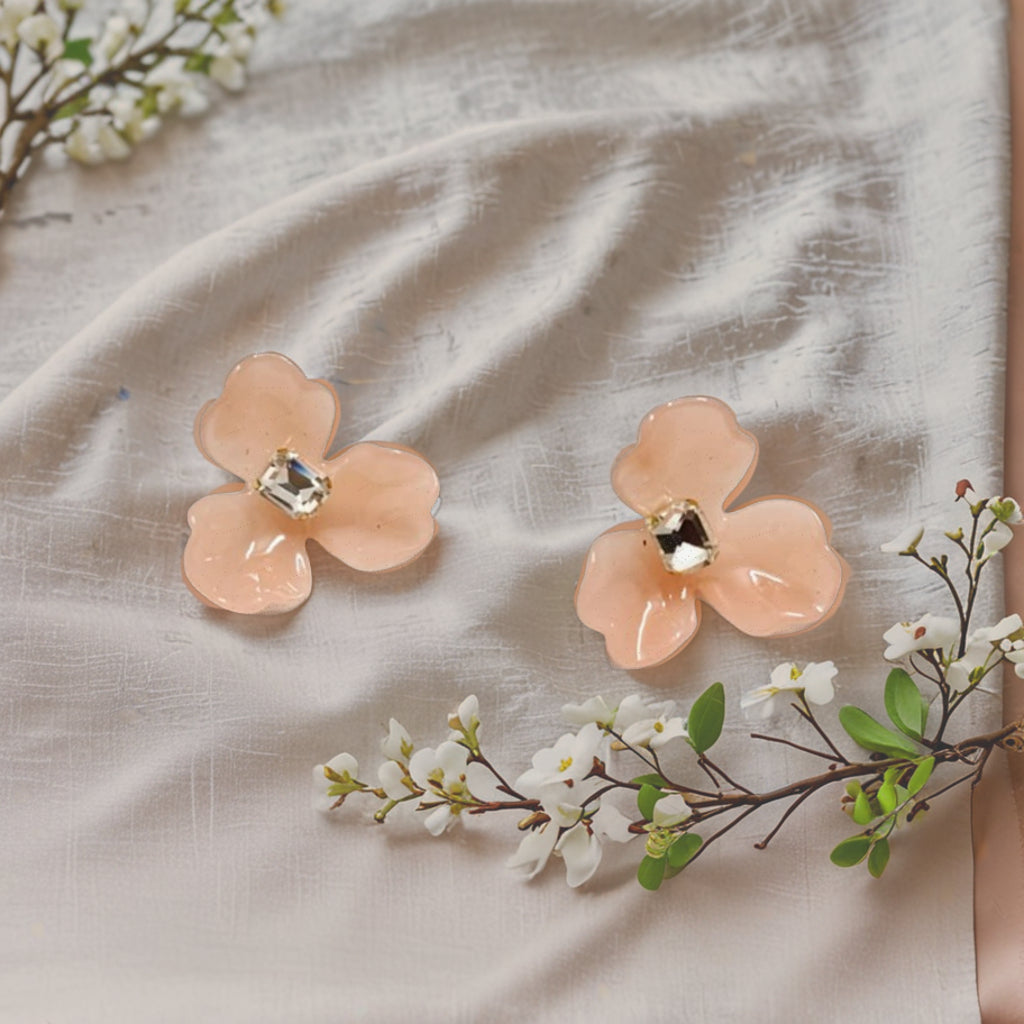 Elegant Floral Stud Earrings for Women & Girls