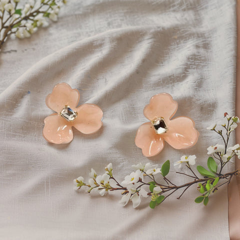 Elegant Floral Stud Earrings for Women & Girls