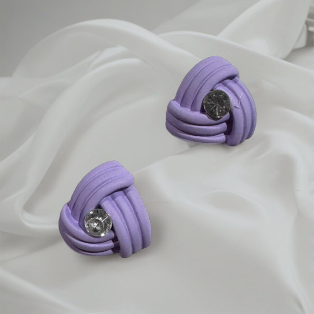 Modern Art Deco Style Stud Earrings