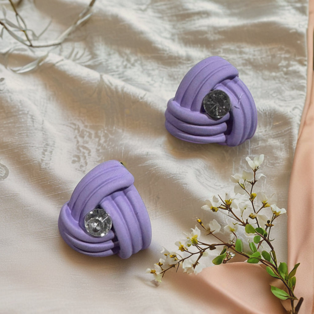 Modern Art Deco Style Stud Earrings