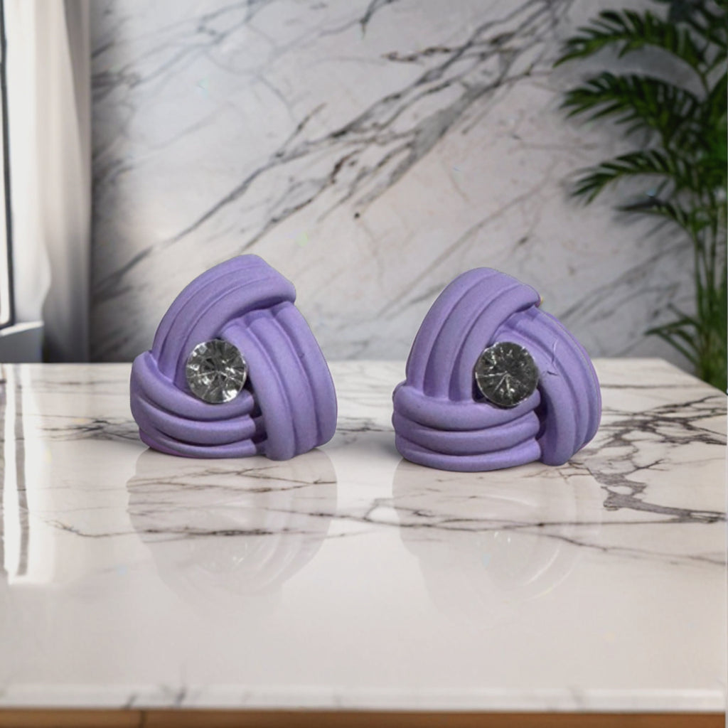 Modern Art Deco Style Stud Earrings