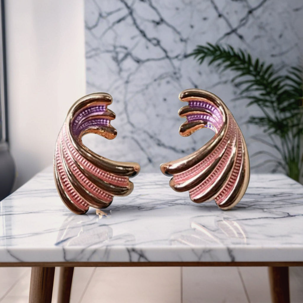 Golden Wing Crest Earrings