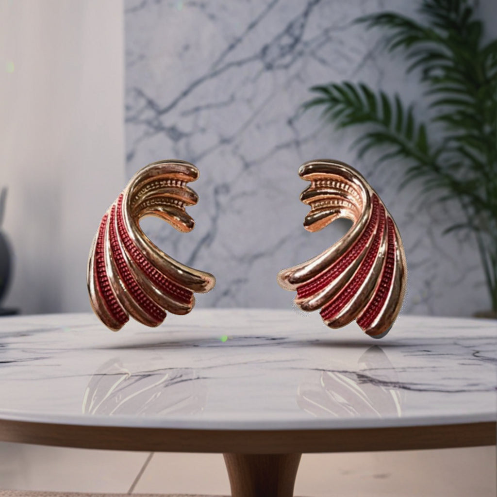Golden Wing Crest Earrings